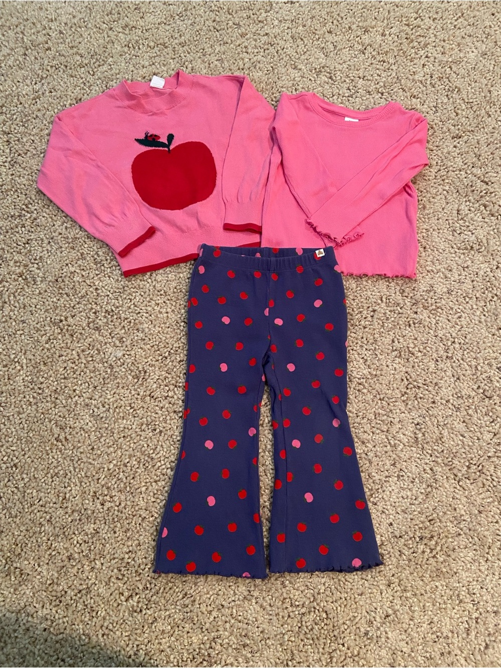 GAP Pink Apple Sweater, Shirt, and Leggings Bundle